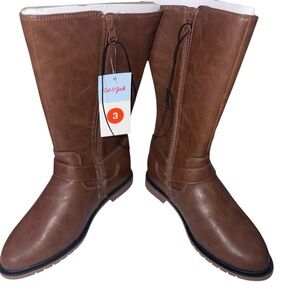Cat & Jack Girls Tan Winter Boots knee high winter riding NEW